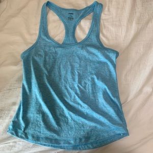 Light blue Razorback workout tank